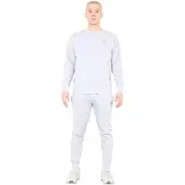 MYT Herren-Trainingsanzug mit Rundhalsausschnitt und Stickerei-Logo in Grau