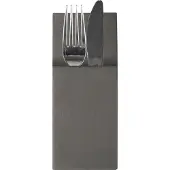 Papstar Hygienische Servietten-Bestecktaschen Airlaid anthrazit, 1/8-Falz, 24 x 10 cm, 4 x 100 Stück