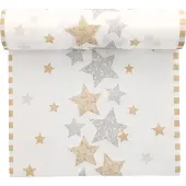 Papstar Tischläufer "Stardust", stoffähnlich, Airlaid, auf Rolle, L 24 m x B 40 cm