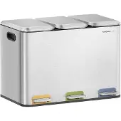 Hobby Hall Mülleimer Küche 3 x 15 L Fächer metallicsilber LTB740E45