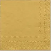 Papstar 20 Servietten, 3-lagig 1/4-Falz 25 cm x 25 cm gold