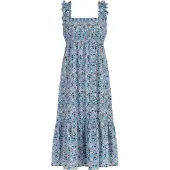 Mymo Midikleid Damen Blau Mehrfarbig