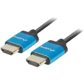 Lanberg CA-HDMI-22CU-0010-BK, 1 m, HDMI Typ A (Standard), HDMI Typ A (Standard), 3D, 18 Gbit/s, Schwarz, Blau