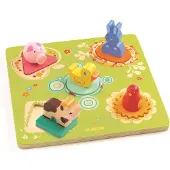 Djeco Holzpuzzle Kaenka und Freunde, 5 Teile