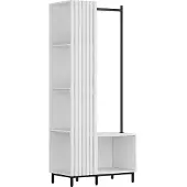 Vicco Garderobe Zinto Weiß 80 x 187 cm mit 5 Ablagefächern, Model 57433