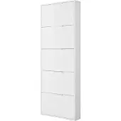 Die Möbelfundgrube Schuhschrank weiß hochglanz 5-türig 65 x 174 cm - ESPRESSO