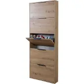 Die Möbelfundgrube Schuhschrank Artisan Eiche 5-türig 65 x 174 cm - ESPRESSO