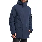 Tenson Winterjacke dunkelblau einfarbig Reißverschluss + Knopf normale Passform