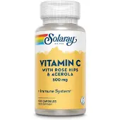 Solaray Vitamin C 500 mg mit Hagebutte & Acerola 100 St Kapseln