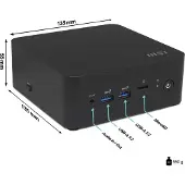 MSI Cubi NUC 13MQG-065BEU, 0.84L sized PC, Mini-PC Barebone, Intel SoC, Ethernet/LAN, Wi-Fi 6E (802.11ax), 120 W