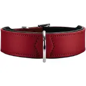 Hunter - Halsband Basic - Hundehalsband Gr Halsumfang 46-53 cm rot/schwarz
