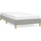 vidaXL Bettgestell ohne Matratze Hellgrau 90x200 cm Stoff