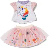 Baby Born Einhornkleid mit Tutu mit bunten Konfetti-Punkten für 43cm Puppen