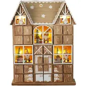 Wellhome Led-adventskalender Aus Sperrholz Mit Schachtel-set Und Beleuchtung