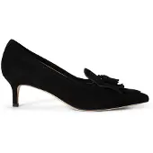 Ralph Lauren für Damen. 802P04172001 Adrienne Schwarze Wildleder Pumps (38), Wohnung, 3 bis 5 cm, Keine, Lässig, Party, Klassisch