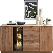 Wohn-Concept Donna Sideboard Wildeiche Massivholz/Echtkork Bianco furniert