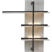 Wohn-Concept Como Wandregal Holzwerkstoff/Granit Steinfurnier Sahara Creme lackiert