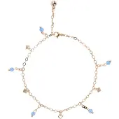 Faina Women Ankle Bracelet in Rose Gold Blue | Gr.: onesize