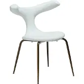 Ebuy24 (2er Set) Bull Dan-Form Esszimmerstuhl Bouclé weiß.