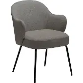 Ebuy24 (2er Set) Bae Dan-Form Esszimmerstuhl mit Armlehnen Bouclé hellbraun.