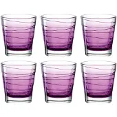 Leonardo Whiskyglas "VARIO STRUTTURA", lila (violett), H:9cm Ø:8,3cm, Glas, Trinkgefäße, Whiskyglas, 250 ml, 6-teilig