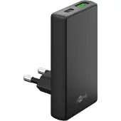 Goobay 45 W USB-C PD GaN Dual-Schnellladegerät 90° Flat schwarz