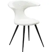 Ebuy24 (2er Set) Flair Dan-Form Esszimmerstuhl Bouclé weiß.