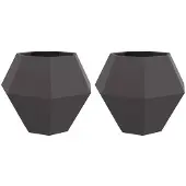 vidaXL Pflanzkübel 2 pcs Schwarz 100 x 100 x 80 cm Stahl