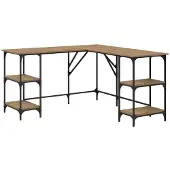 vidaXL Schreibtisch Artisan-Eiche Holzwerkstoff 139 x 139 x 75 cm