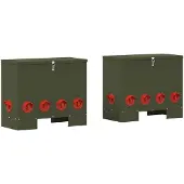 vidaXL Hühnerfütterer 2 pcs Olive Grün 60,5 x 29 x 51 cm
