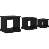 vidaXL Couchtisch 3 stk. Schwarz Eichen-Optik 48 x 45 x 45 cm