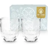 Pip studio Wasserglas Flower White 280ml (Set von 2 Stück)
