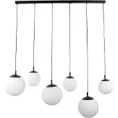 Licht-Erlebnisse Hängeleuchte Metall Glas H: max. 150 cm Schwarz Weiß E27 Kugelschirm Modern Pendelleuchte