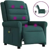 Syfax Massagesessel Elektrisch Dunkelgrün Stoff