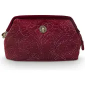 Pip studio Kulturbeutel Velvet Quiltey Days Kosmetiktasche Klein Rot