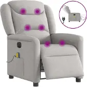 Syfax Massagesessel Elektrisch Wolkengrau Stoff