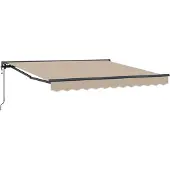 vidaXL Markisenrahmen Beige 350 x 250 cm Polyester mit PolyurethanBeschichtung