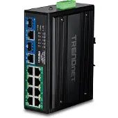 Trendnet TI-BG108 - Version v1.0R - Switch - industriell - unmanaged - 8 x 10/100/1000 (PoE++) + 2 x Combo Gigabit SFP/RJ-45