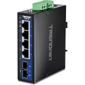 Trendnet TI-G51SC - Version v1.0R - Switch - industriell, mit multimodalen SC-Port - 4 x 10/100/1000 + 1 x 1 Gigabit Ethernet - an DIN-Schiene montierbar, wandmontierbar