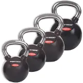 Sport-Thieme Kettlebell-Set Gummiert mit glattem Chrom-Griff 1 St