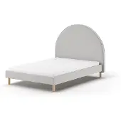 Vipack - Polsterbett MOON mit Liegefläche 140 x 200 cm, inkl Lattenrost, Bezug trendiger Boucle Stoff in Weiß