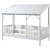 Vipack Hausbett mit 90 x 200 cm Liegefläche, Dach in Weiß