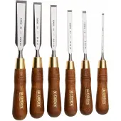 Narex Wood Line Plus Premium Bevel Edge Chisel Set 853200, Beitel Set 6-10-12-16-20-26 mm, 6-teilig