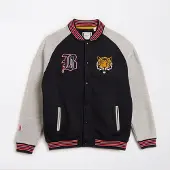 Brave Soul Junge Baseball Bomber Jacke Dunkelblau/Hellgrau Melange