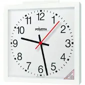 Peweta Funk-Wanduhr mit Sekundenanzeiger, 60x60 cm, Zifferblatt arabische Zahlen, Batteriebetrieb