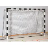 Sport-Thieme Handballtor in Bodenhülsen stehend, 3x2 m, Schwarz-Silber, Verschweißte Eckverbindungen