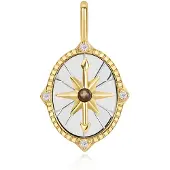 Ania Haie - NECKLACE CHARM - Two Tone Star Disc - gold, silber