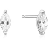 Ania Haie - STUD EARRINGS - Marquise Solitaire - silver