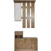 HTI Garderobe Thekla, Garderobenpaneel mit Spiegel (90x116x22cm) und Schrank (90x75x24cm)
