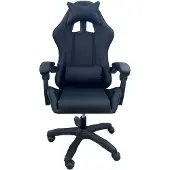 HTI Gamingstuhl Krit Schwarz Kunstleder, ergonomisch, Lordosenstütze mit Massagefunktion, Kippfunktion, 110 kg